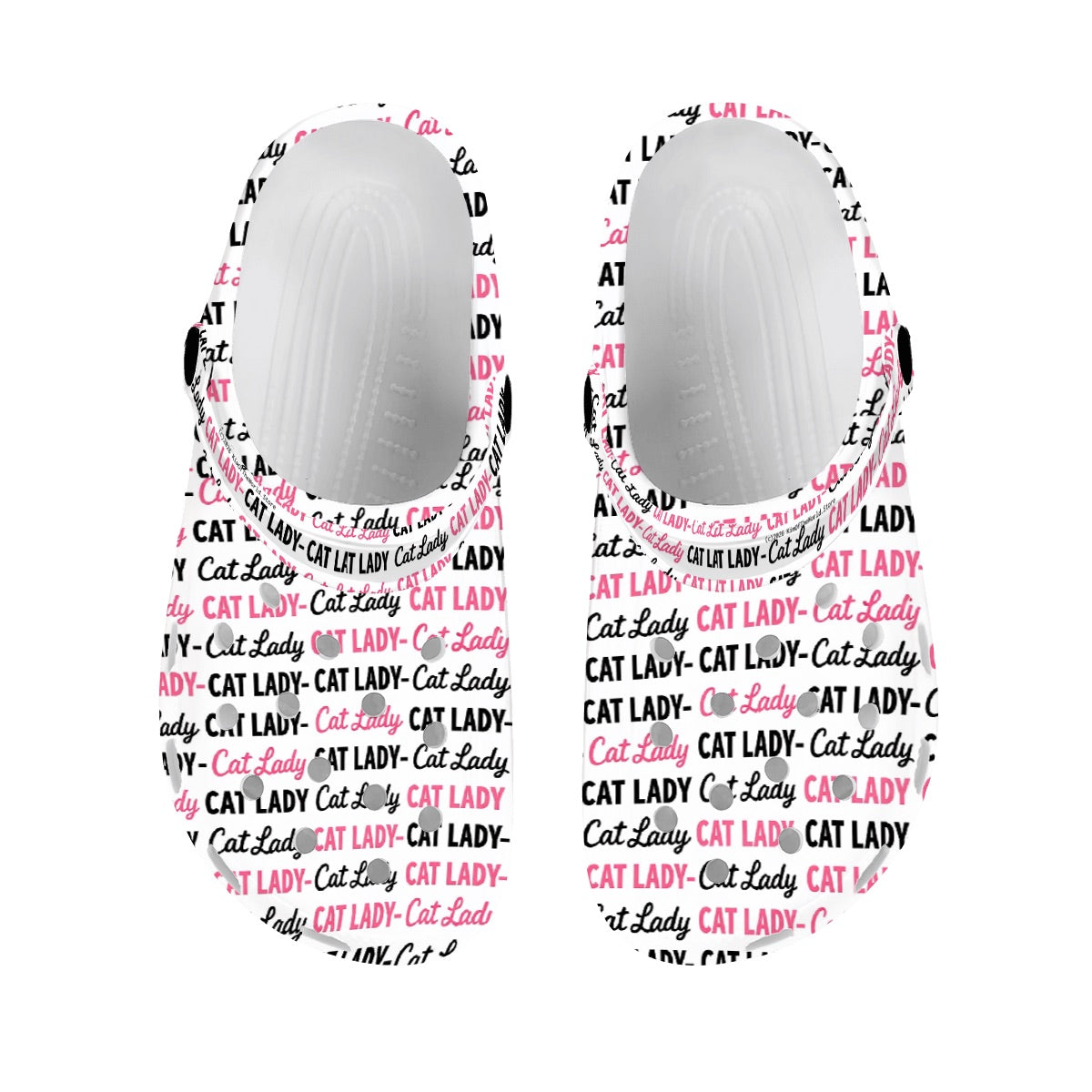 Cat Lady Black and Pink Print Women's Classic EVA Clogs (AOP)