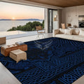Dark Navy Lace Design 10 ft x 8 ft Large Area Rug Floor Carpet 120’’x96’’ Rugs & Mats