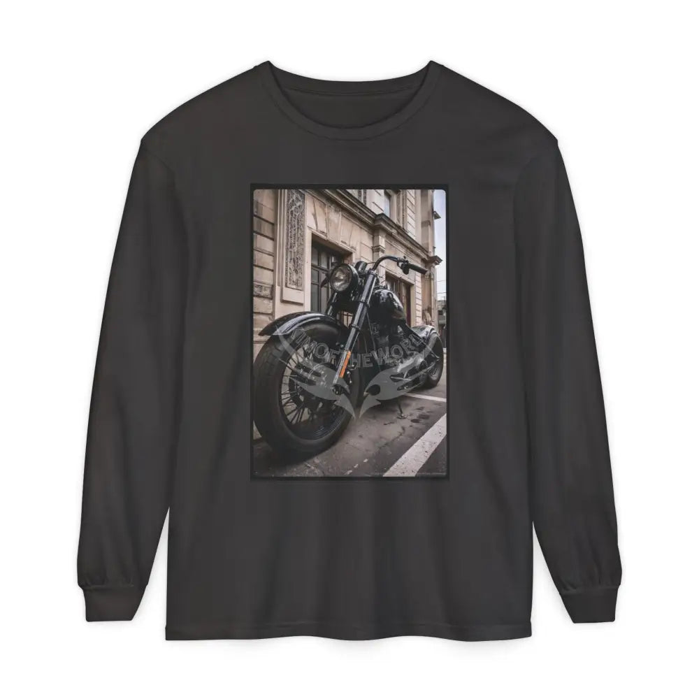 Dark Rider Bike Shirt — Men’s Long Sleeve Tee Graphite / S Long-sleeve