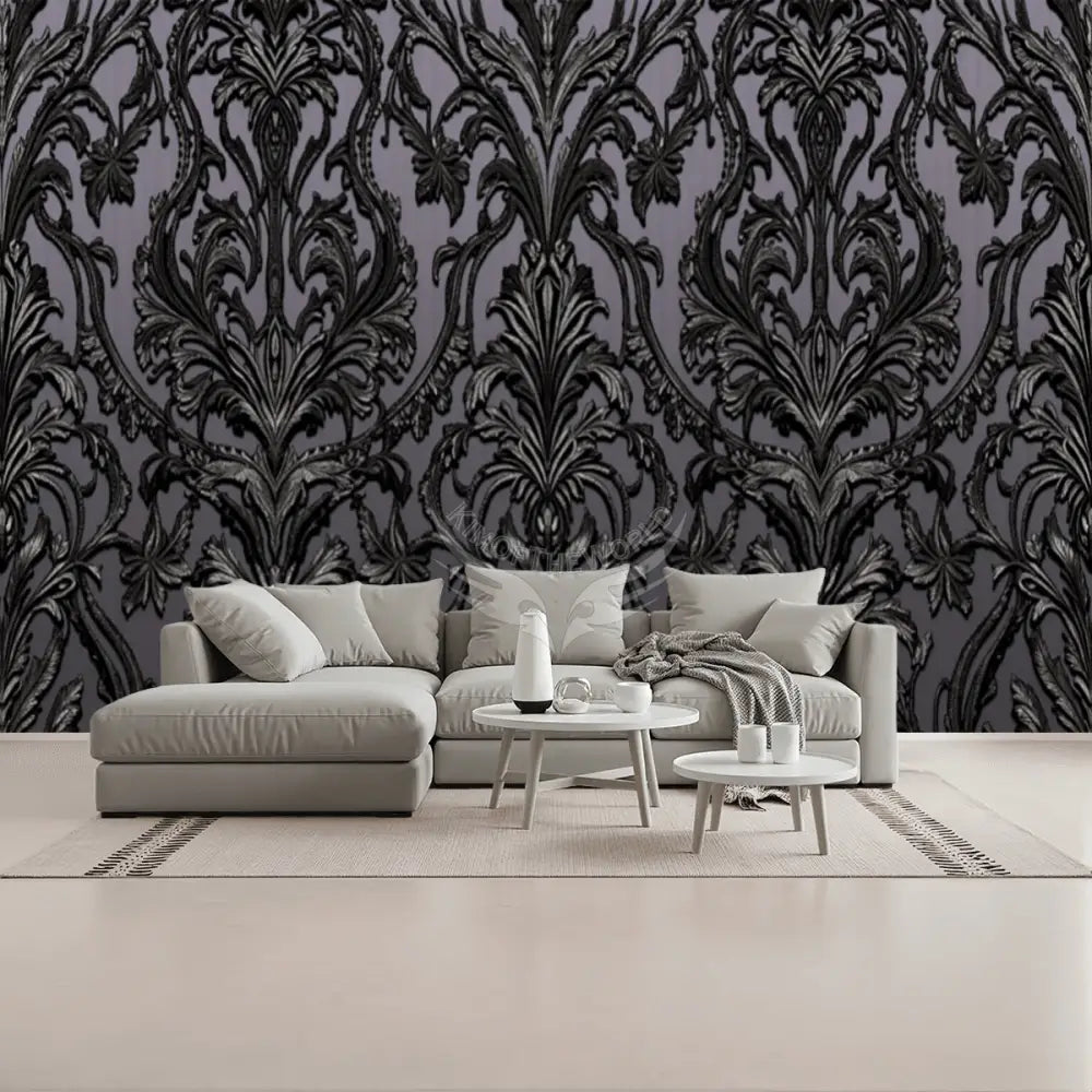 Dark Steampunk 3D Damask Unpasted Mural Wallpaper 144’’x100’’ - 144’’x100’’ - Wall Coverings