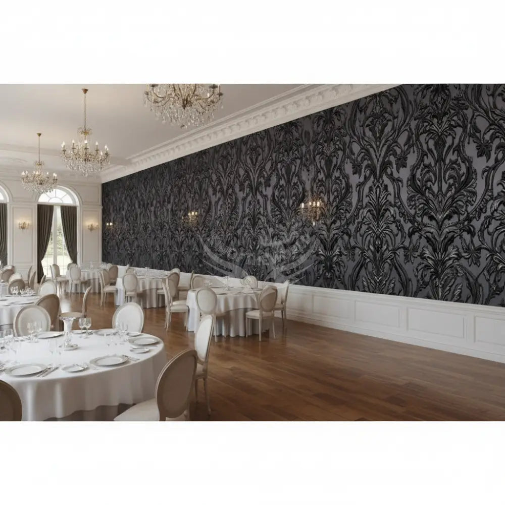 Dark Steampunk 3D Damask Unpasted Mural Wallpaper 144’’x100’’ - 144’’x100’’ - Wall Coverings