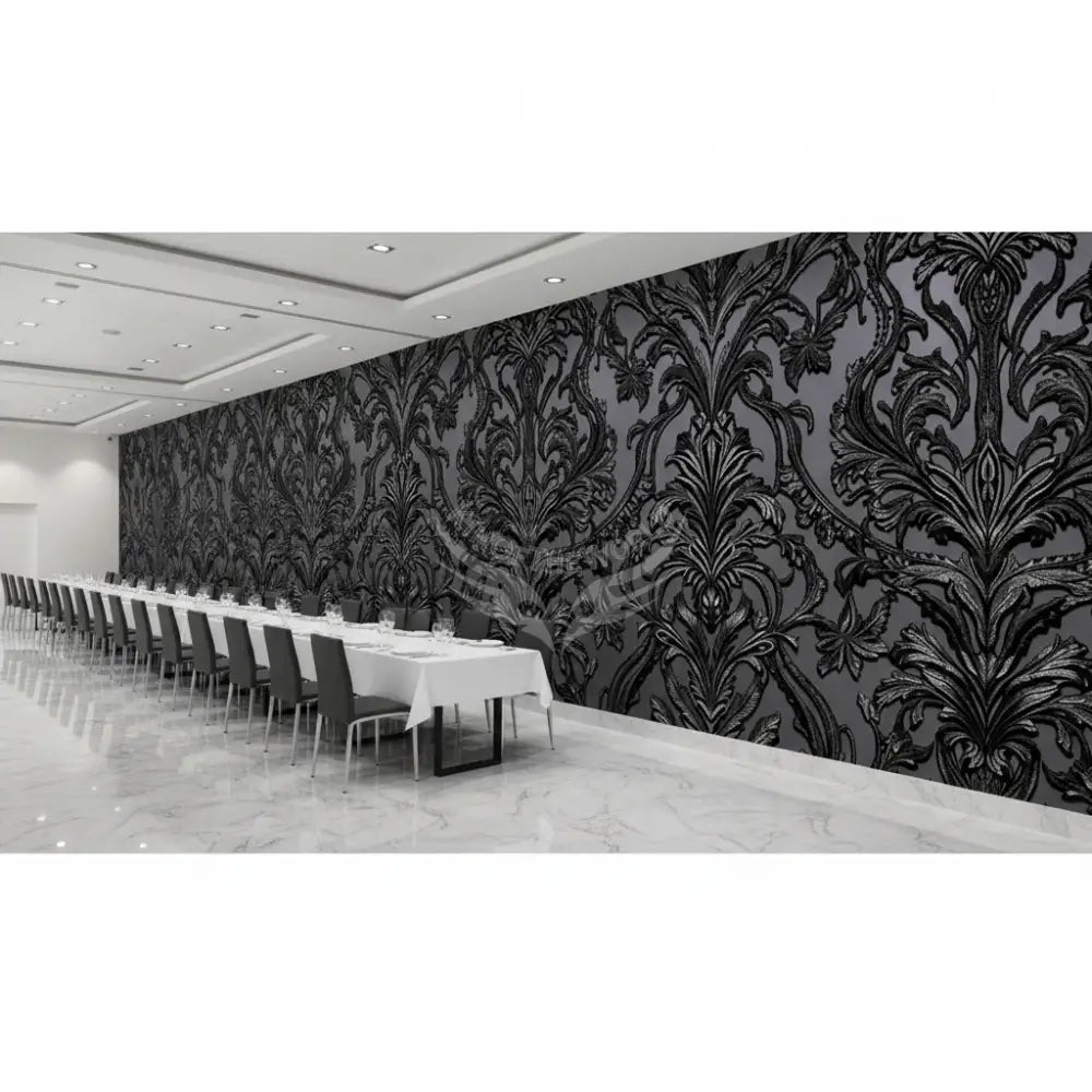 Dark Steampunk 3D Damask Unpasted Mural Wallpaper 144’’x100’’ - 144’’x100’’ - Wall Coverings