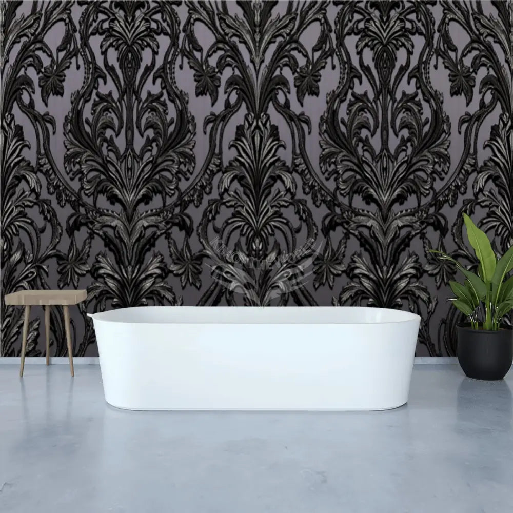 Dark Steampunk 3D Damask Unpasted Mural Wallpaper 144’’x100’’ - 144’’x100’’ - Wall Coverings