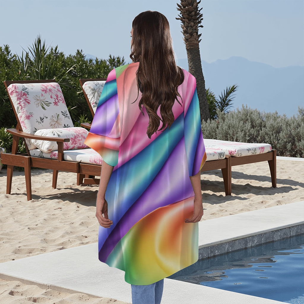 Women's Short Sleeve Cape Rainbow