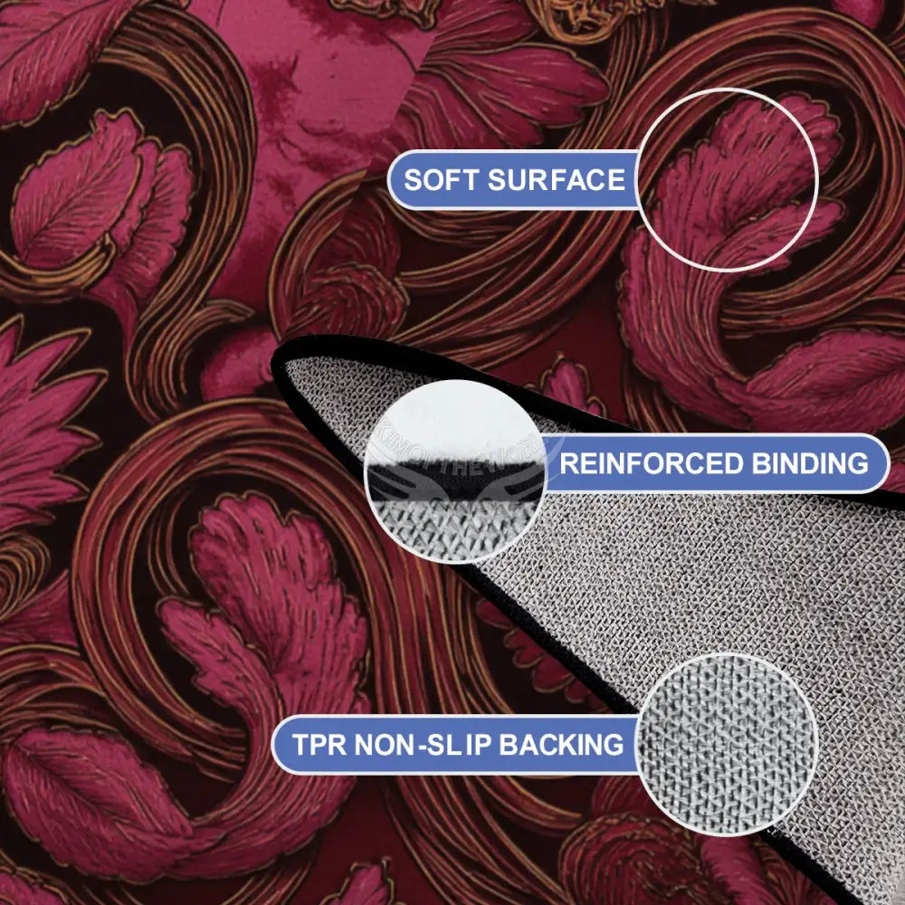 Deep Burgundy and Red 3D Heart Design 10 ft x 8 ft Large Area Rug Floor Carpet 120’’x96’’ Rugs & Mats