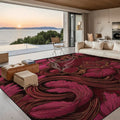 Deep Burgundy and Red 3D Heart Design 10 ft x 8 ft Large Area Rug Floor Carpet 120’’x96’’ Rugs & Mats