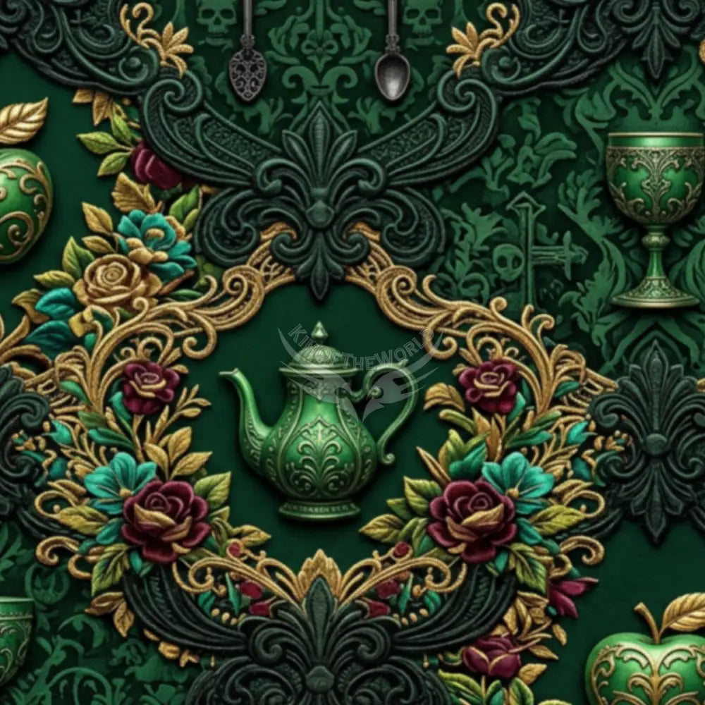 Deep Green 3D Giant Kitchen Unpasted Mural Wallpaper 144’’x100’’ 144’’x100’’ Wall Coverings