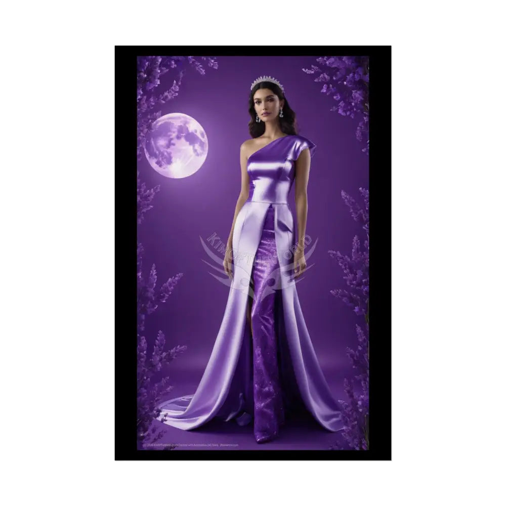 Deep Purple Fashion Style Advertisement Art Woman Lady Poster 20″ x 30″ (Vertical) / Semi Glossy Poster