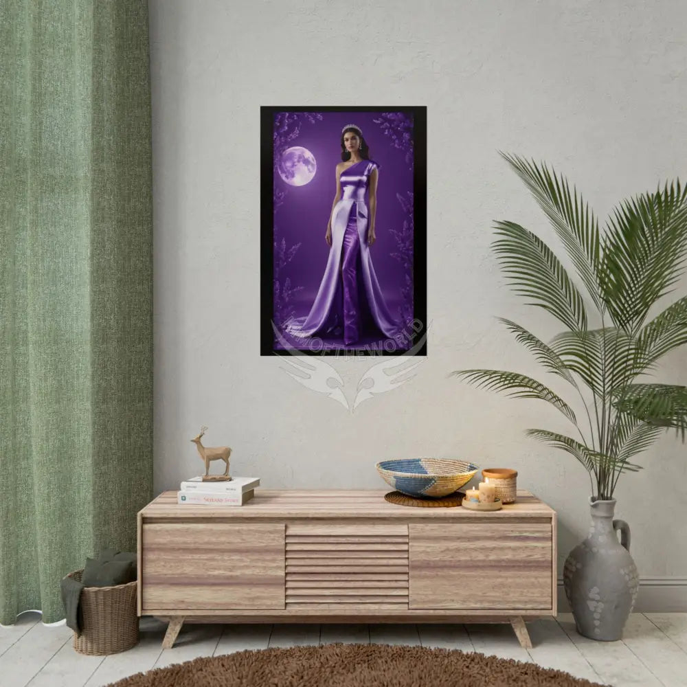 Deep Purple Fashion Style Advertisement Art Woman Lady Poster Poster