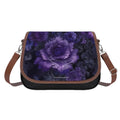 Deep Purple Gothic Rose Leather Shoulder Bag One Size Satchel