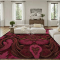 Deep Red and Burgundy Abstract Dark Heart Large Area Rug Floor Carpet - 12ft x 10ft - (Ratio 4:3) 144’’x108’’ Rugs &