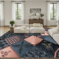 Diamond Shells Dark Teal and Pink with Checkerboard Large Area Rug Floor Carpet (4:3) 144’’x108’’ Rugs & Mats