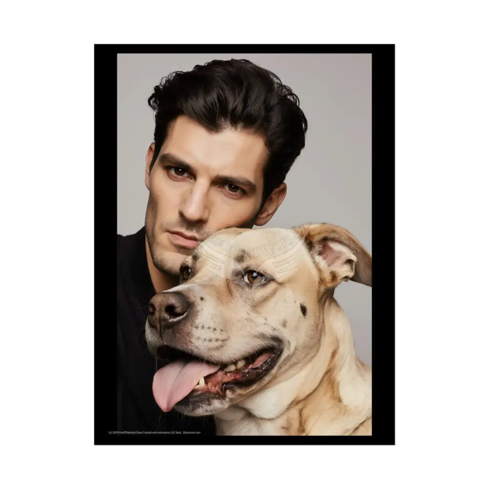 Dog Dad Rolled Poster — ’We Love Dog Dads’ Funny Pet Lover Wall Art 18″ x 24″ (Vertical) / Semi Glossy Poster