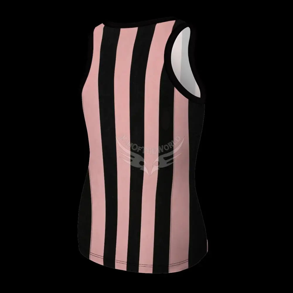 Dusty Pink and Black Stripe 3-Piece Set Tank Pants Cardigan - Women’s 3-pce set with Short Sleeve Cape Women’s T-shirts