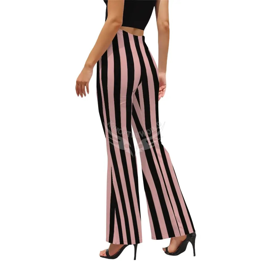 Dusty Pink and Black Stripe 3-Piece Set Tank Pants Cardigan - Women’s 3-pce set with Short Sleeve Cape Women’s T-shirts