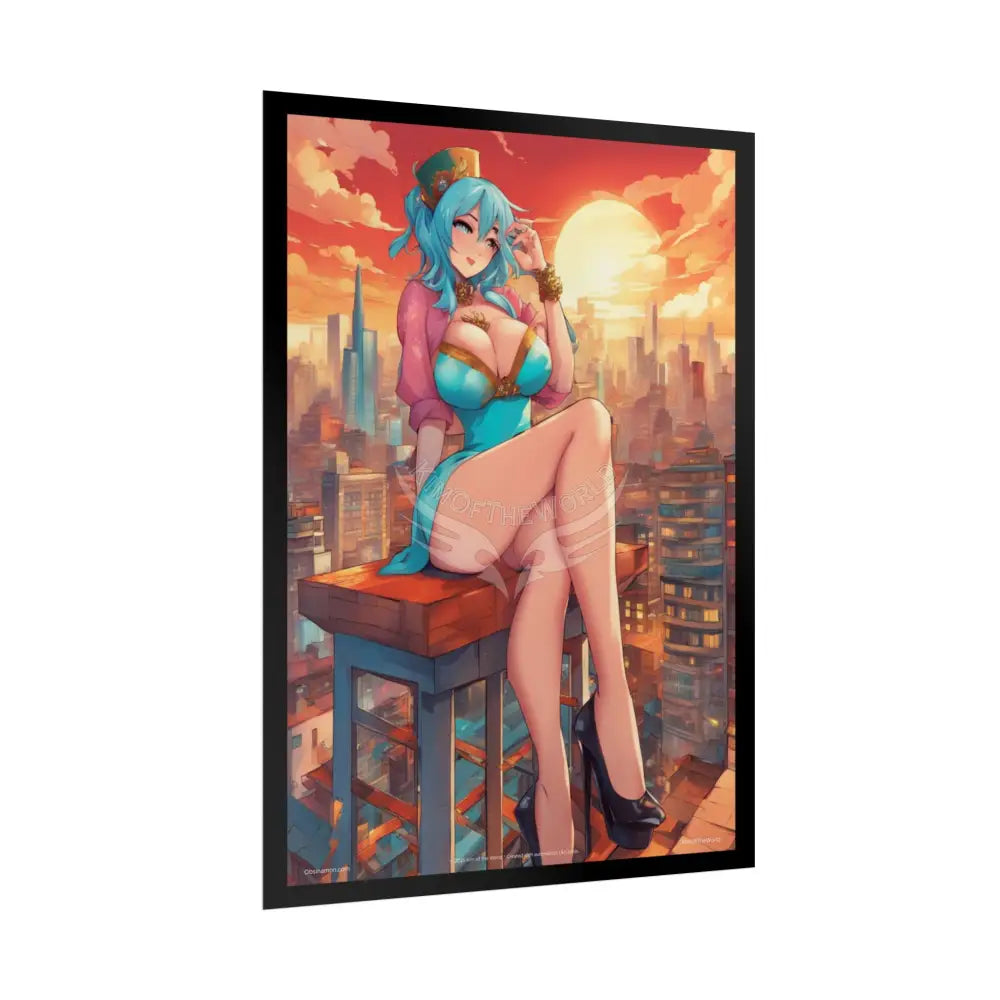 Empowered Anime Girl Lady Art Fashion Giantess Stiletto (Bold & Beautiful Female Characters) — Rolled Poster Set Poster