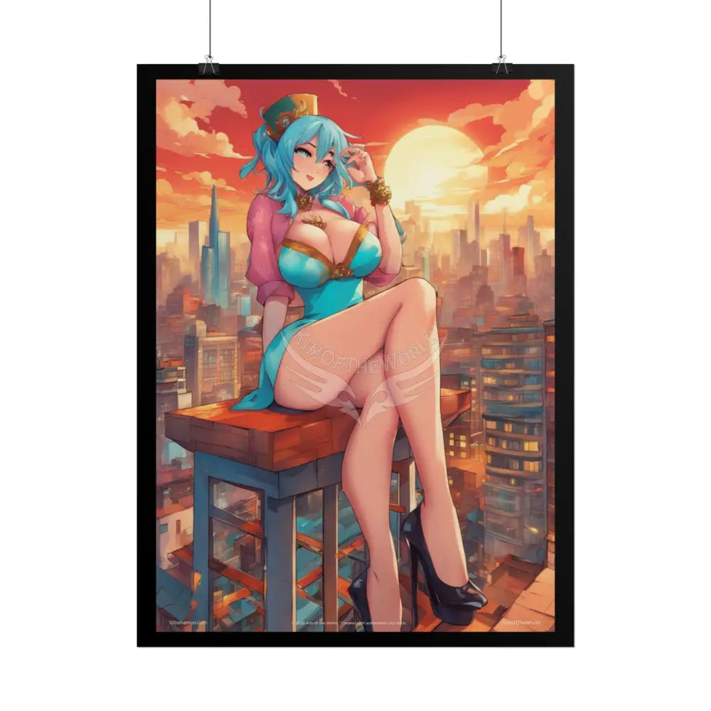Empowered Anime Girl Lady Art Fashion Giantess Stiletto (Bold & Beautiful Female Characters) — Rolled Poster Set Poster