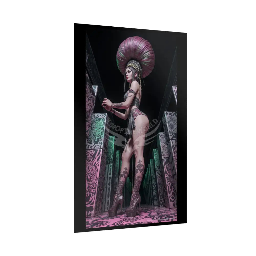 Empowered Beauty Funky Hairstyle Sexy Woman Art Print - Fantasy Girls Poster Poster