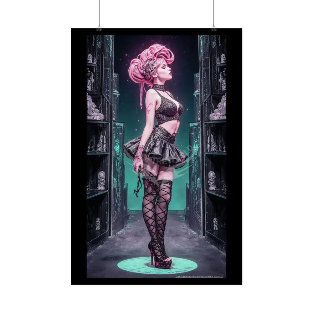 Empowered Beauty Funky Hairstyle Sexy Woman Art Print - Fantasy Girls Poster Poster