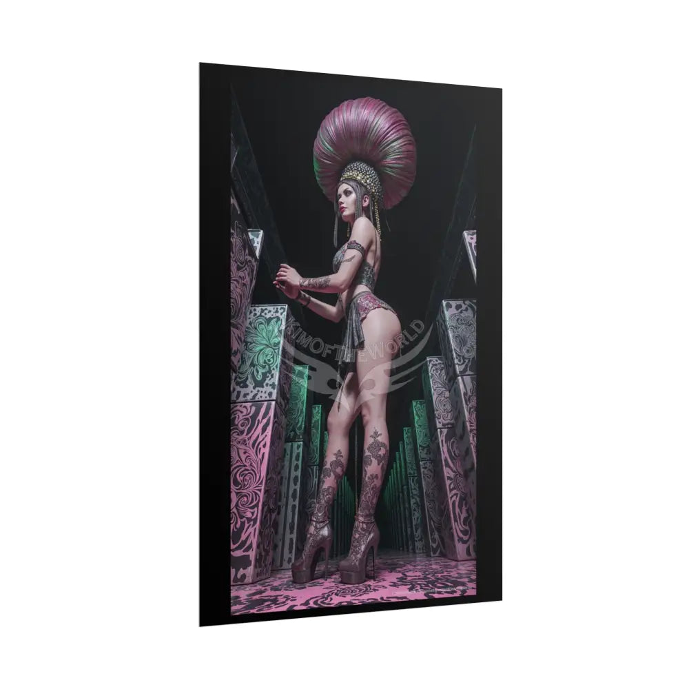 Empowered Beauty Funky Hairstyle Sexy Woman Art Print - Fantasy Girls Poster Poster