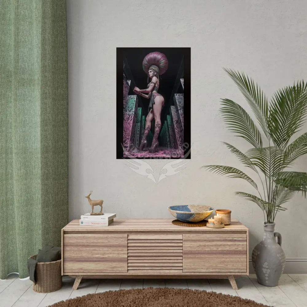 Empowered Beauty Funky Hairstyle Sexy Woman Art Print - Fantasy Girls Poster Poster