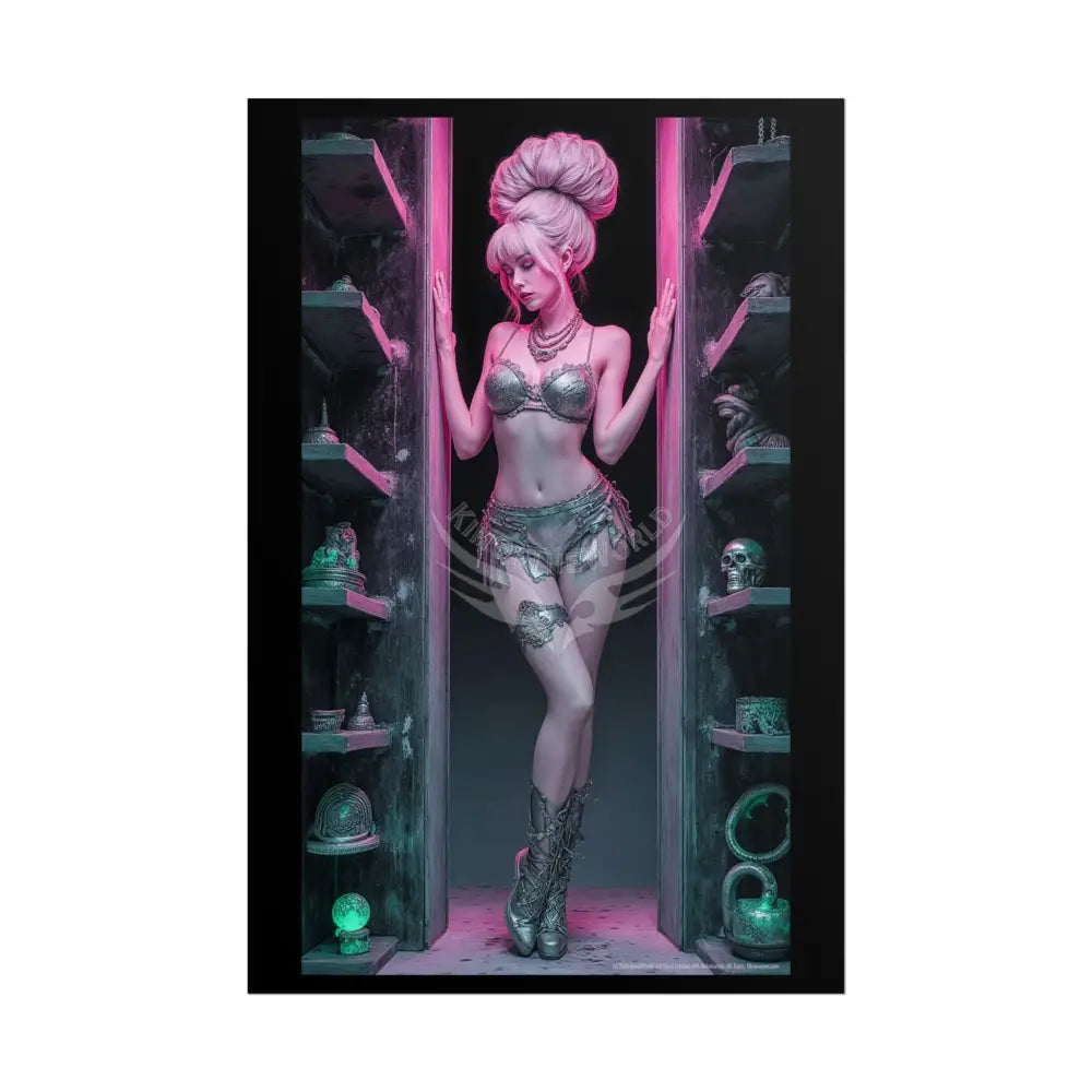 Empowered Beauty Funky Hairstyle Sexy Woman Art Print - Fantasy Girls Poster 20″ x 30″ (Vertical) / Matte Poster