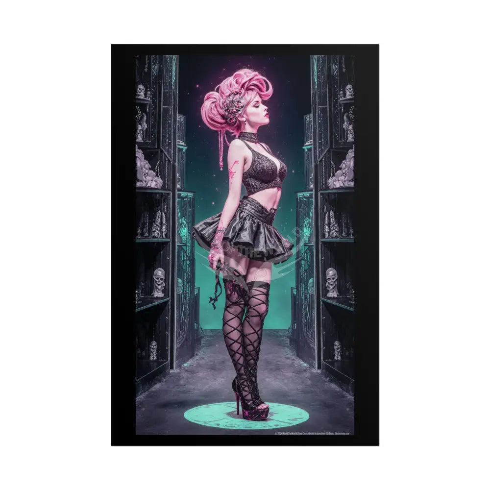 Empowered Beauty Funky Hairstyle Sexy Woman Art Print - Fantasy Girls Poster 24’’ x 36’’ (Vertical) / Matte Poster