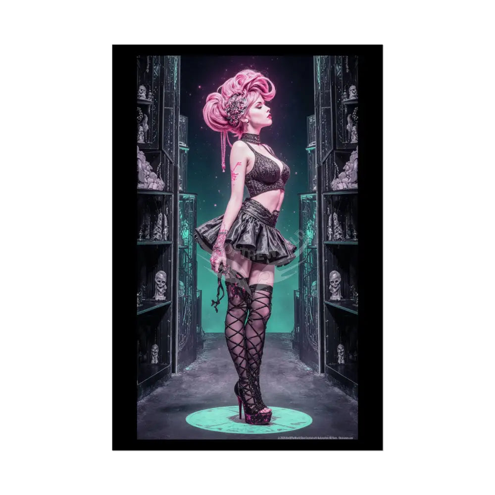 Empowered Beauty Funky Hairstyle Sexy Woman Art Print - Fantasy Girls Poster 24’’ x 36’’ (Vertical) / Semi Glossy Poster