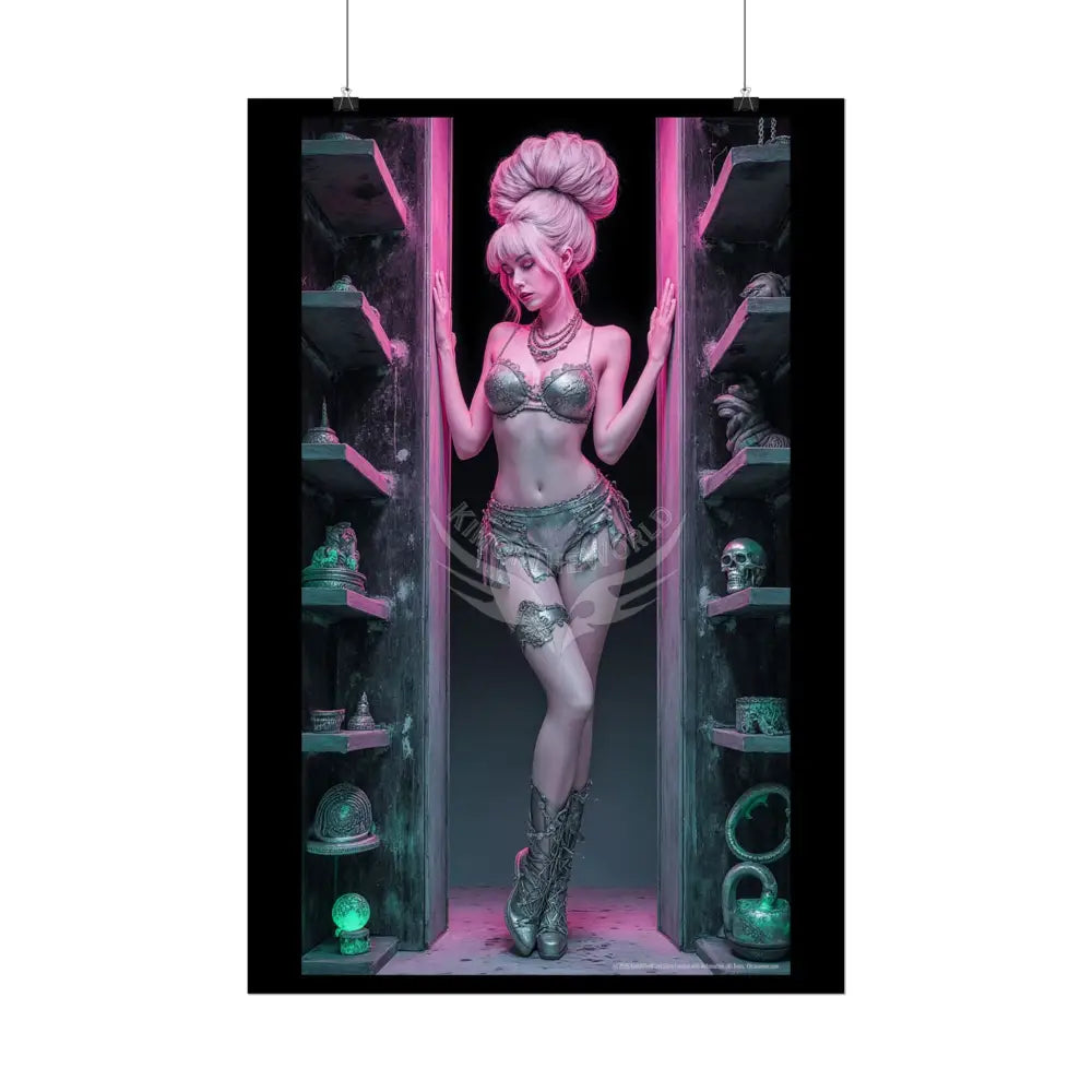 Empowered Beauty Funky Hairstyle Sexy Woman Art Print - Fantasy Girls Poster Poster