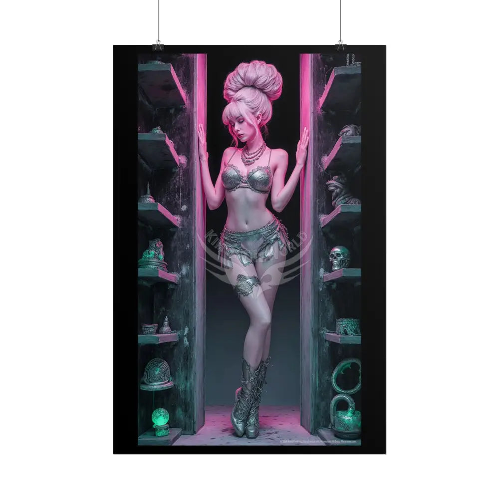 Empowered Beauty Funky Hairstyle Sexy Woman Art Print - Fantasy Girls Poster Poster