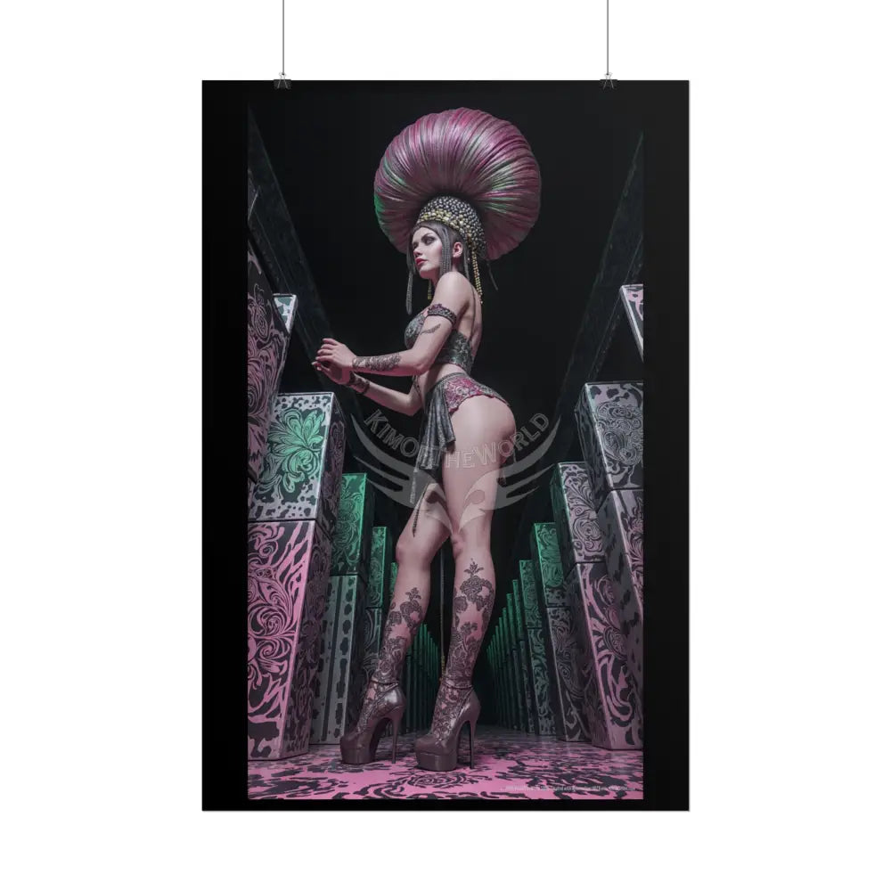 Empowered Beauty Funky Hairstyle Sexy Woman Art Print - Fantasy Girls Poster Poster