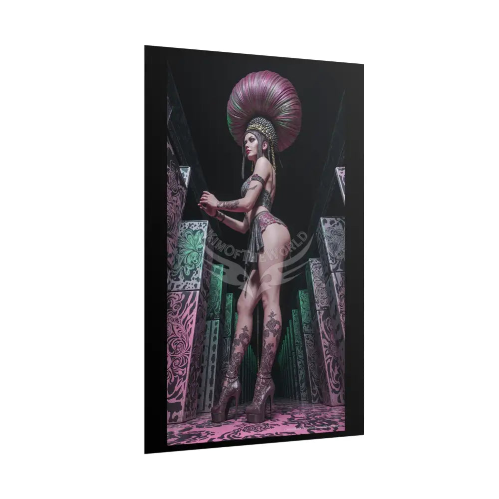 Empowered Beauty Funky Hairstyle Sexy Woman Art Print - Fantasy Girls Poster Poster