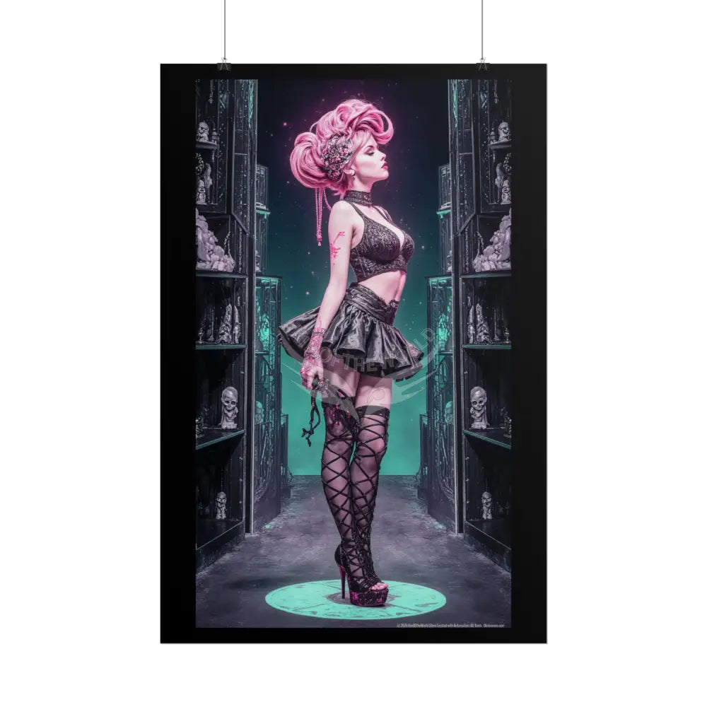 Empowered Beauty Funky Hairstyle Sexy Woman Art Print - Fantasy Girls Poster Poster