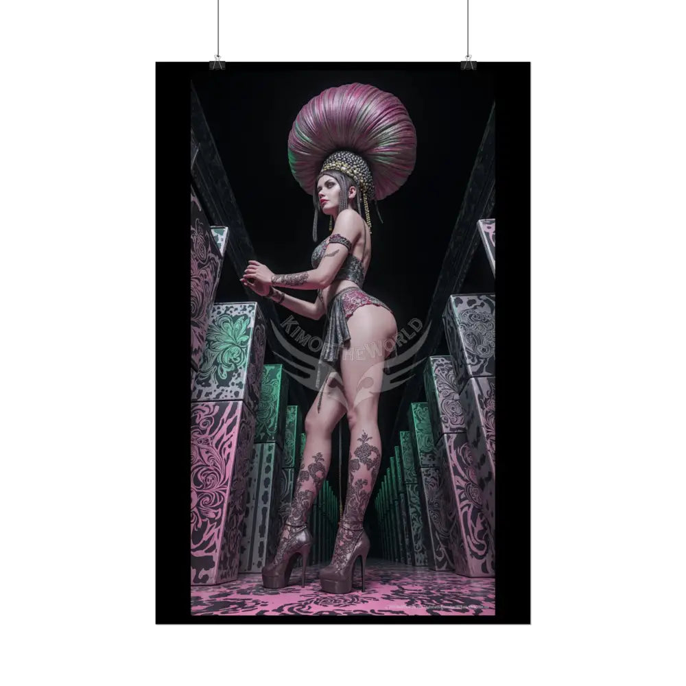 Empowered Beauty Funky Hairstyle Sexy Woman Art Print - Fantasy Girls Poster Poster