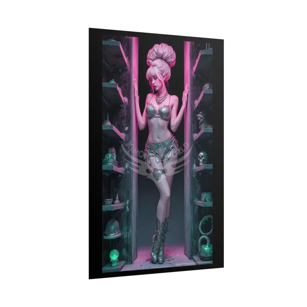Empowered Beauty Funky Hairstyle Sexy Woman Art Print - Fantasy Girls Poster Poster