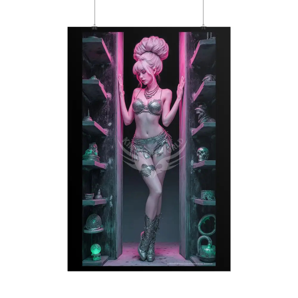 Empowered Beauty Funky Hairstyle Sexy Woman Art Print - Fantasy Girls Poster Poster