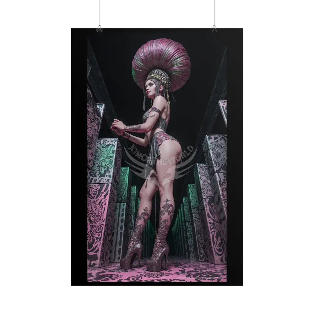Empowered Beauty Funky Hairstyle Sexy Woman Art Print - Fantasy Girls Poster Poster