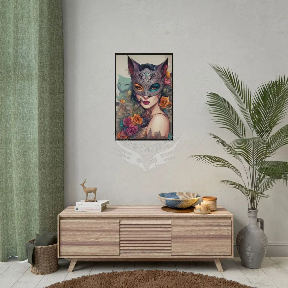 Empowered Cat Lady Art Nouveau Floral Rolled Poster — ’Cat Ladies Are Still Hot’ Campaign Empowered Kind Generous