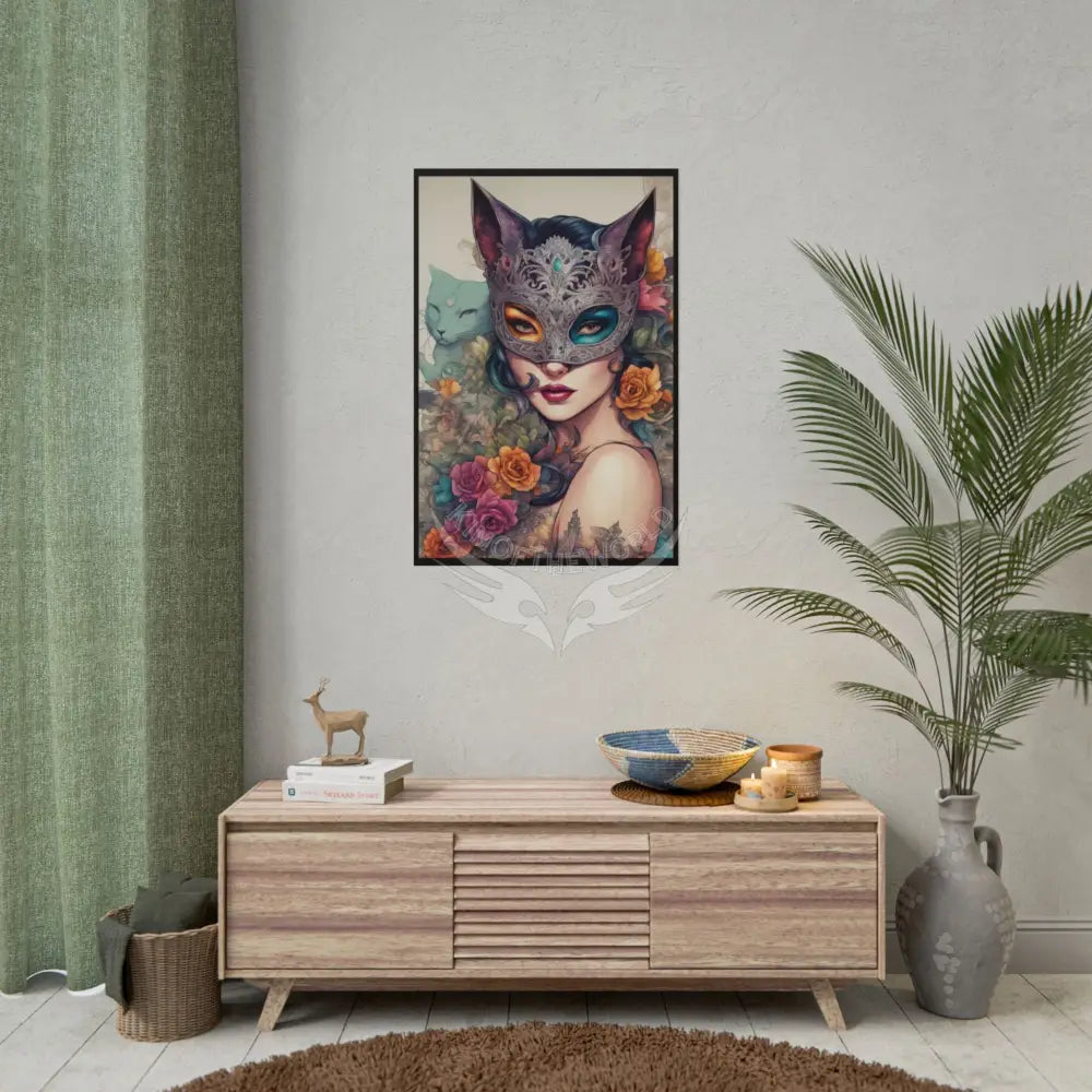 Empowered Cat Lady Art Nouveau Floral Rolled Poster — ’Cat Ladies Are Still Hot’ Campaign Empowered Kind Generous