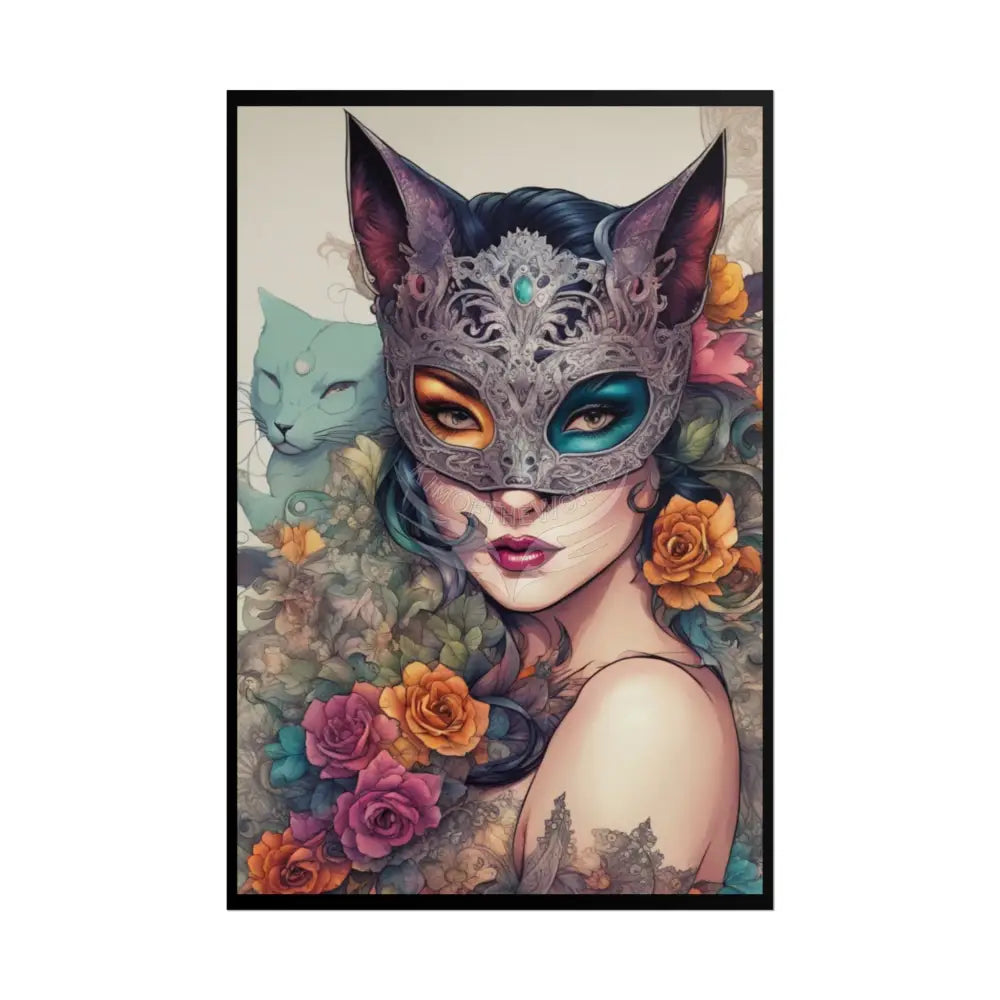 Empowered Cat Lady Art Nouveau Floral Rolled Poster — ’Cat Ladies Are Still Hot’ Campaign Empowered Kind Generous