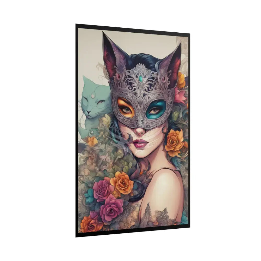 Empowered Cat Lady Art Nouveau Floral Rolled Poster — ’Cat Ladies Are Still Hot’ Campaign Empowered Kind Generous