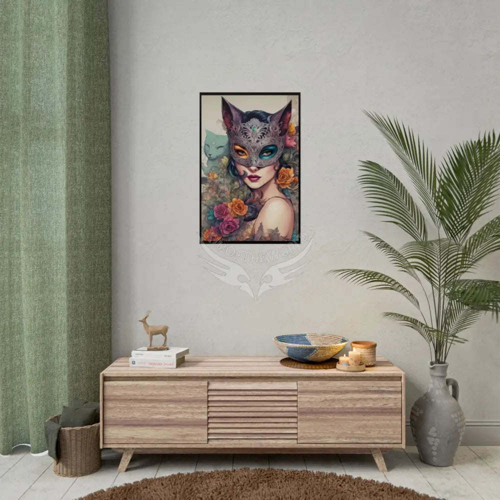 Empowered Cat Lady Art Nouveau Floral Rolled Poster — ’Cat Ladies Are Still Hot’ Campaign Empowered Kind Generous