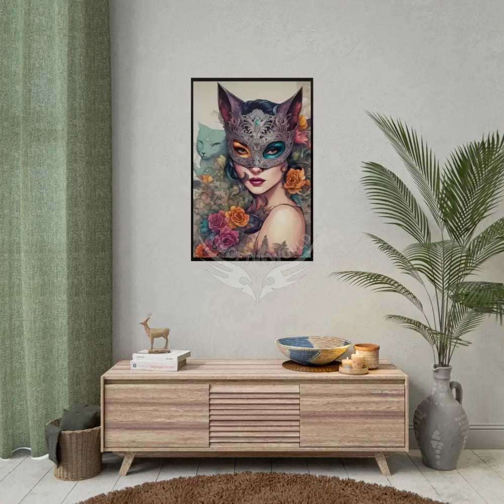 Empowered Cat Lady Art Nouveau Floral Rolled Poster — ’Cat Ladies Are Still Hot’ Campaign Empowered Kind Generous