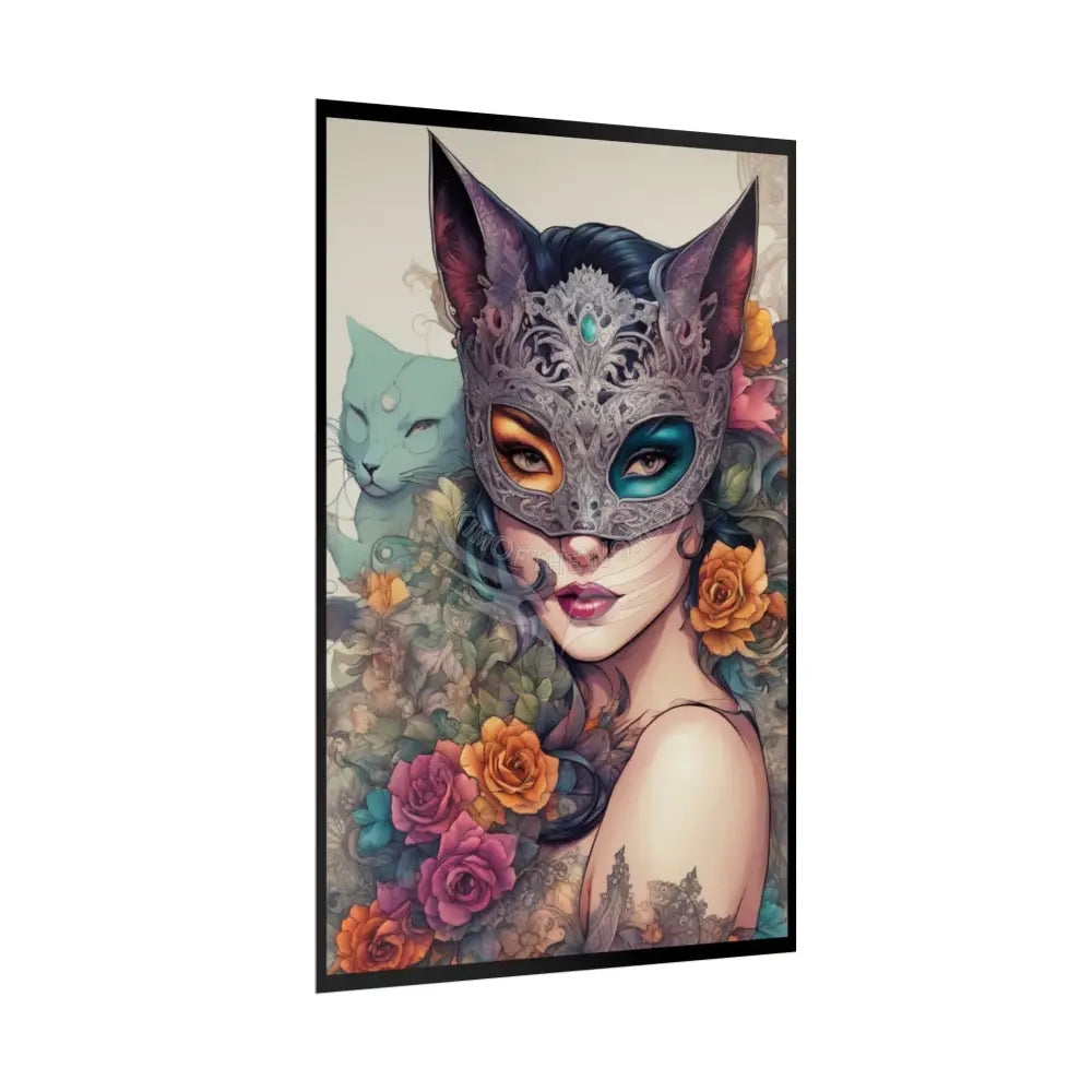 Empowered Cat Lady Art Nouveau Floral Rolled Poster — ’Cat Ladies Are Still Hot’ Campaign Empowered Kind Generous