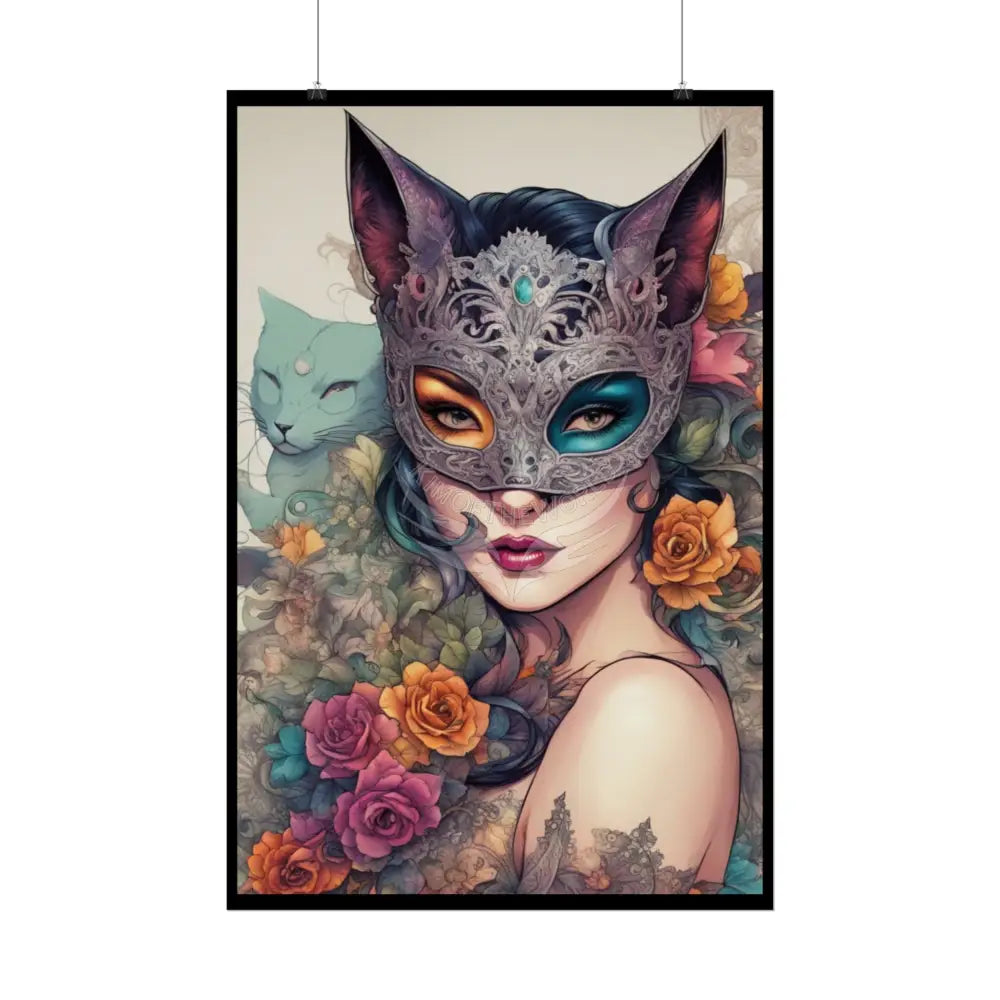 Empowered Cat Lady Art Nouveau Floral Rolled Poster — ’Cat Ladies Are Still Hot’ Campaign Empowered Kind Generous
