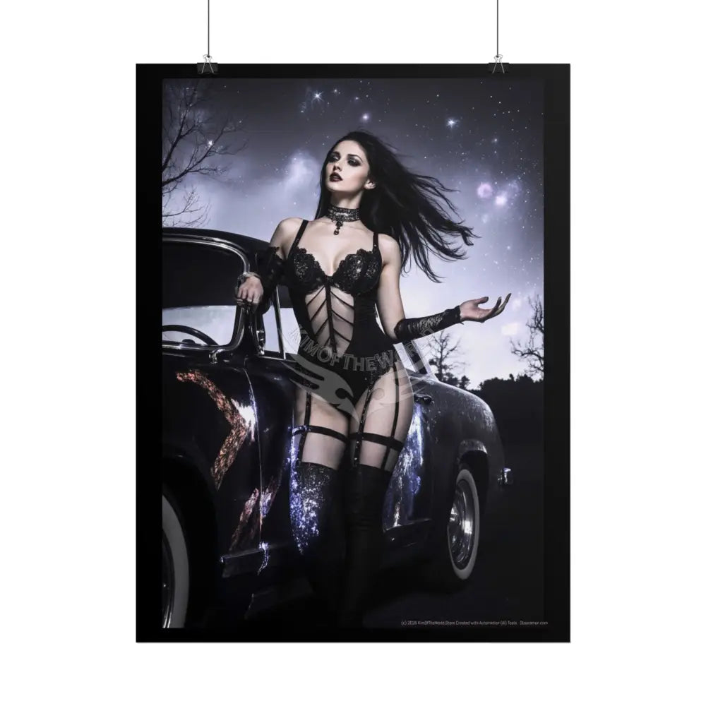 Empowered Goth Girl Women Retro Art Poster — Rolled Poster Poster