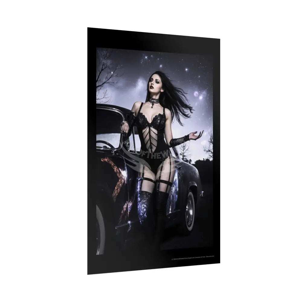 Empowered Goth Girl Women Retro Art Poster — Rolled Poster Poster