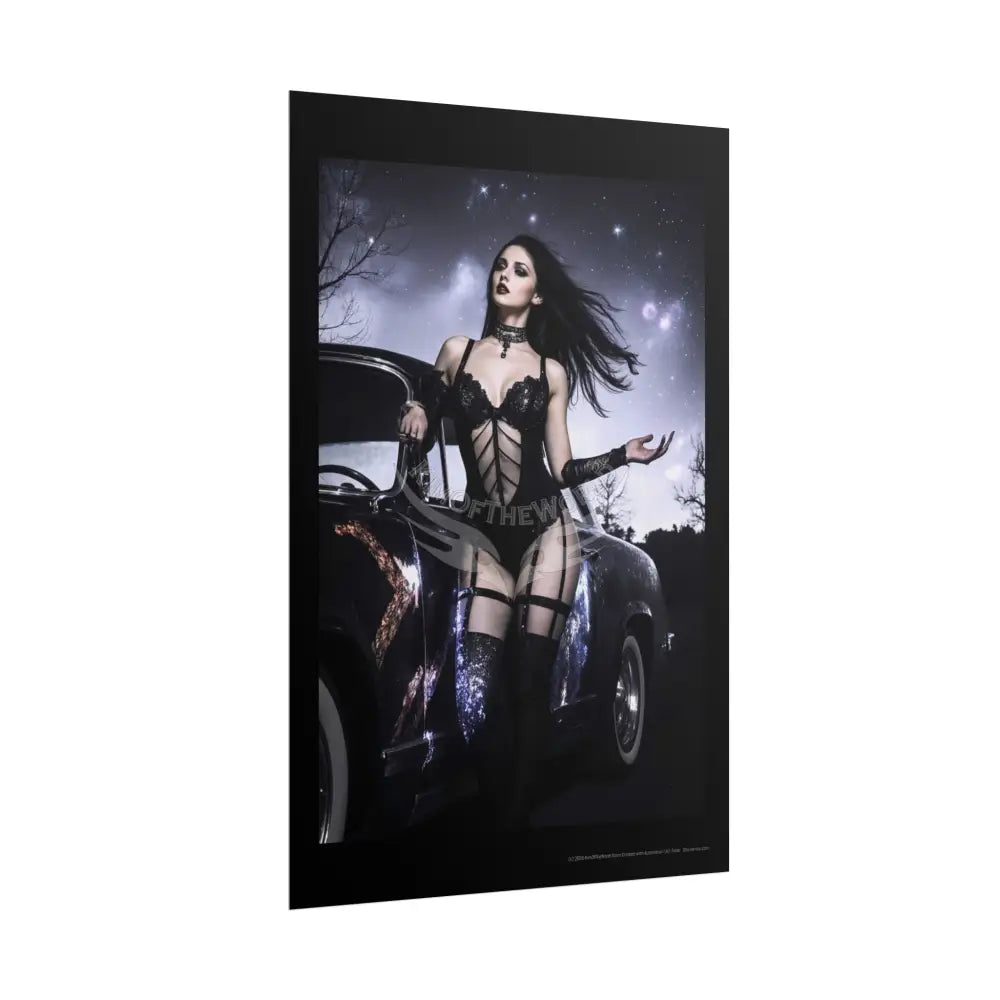 Empowered Goth Girl Women Retro Art Poster — Rolled Poster Poster