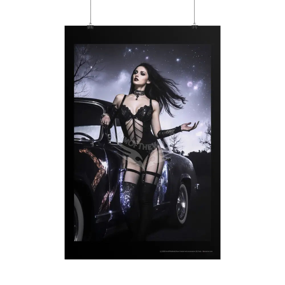 Empowered Goth Girl Women Retro Art Poster — Rolled Poster Poster
