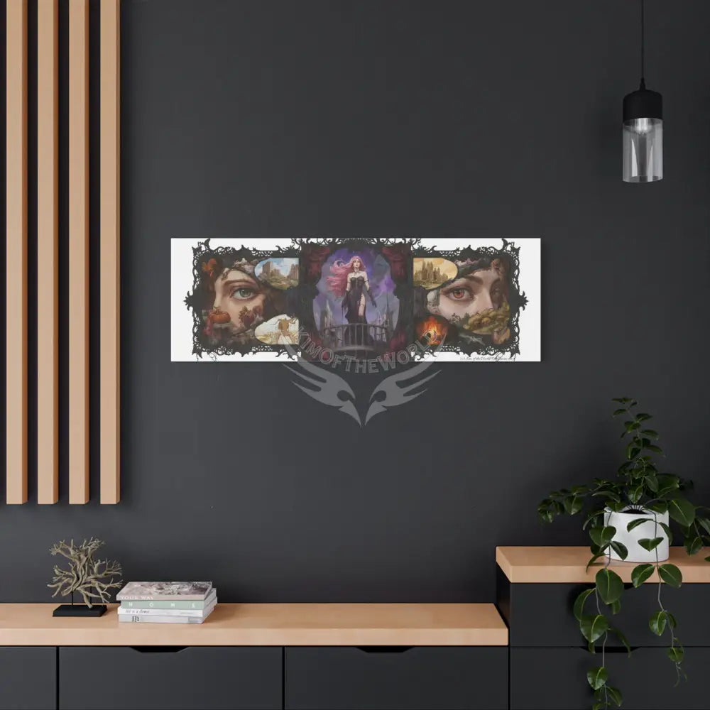 Empowered Lady Magic Window Canvas Print — Surreal Cozy Room Wall Art Canvas